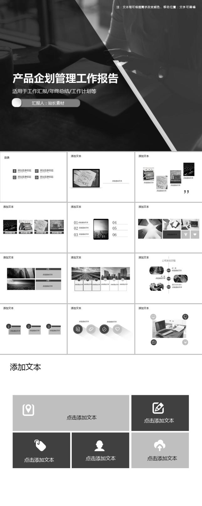 产品企划管理工作报告PPT模板