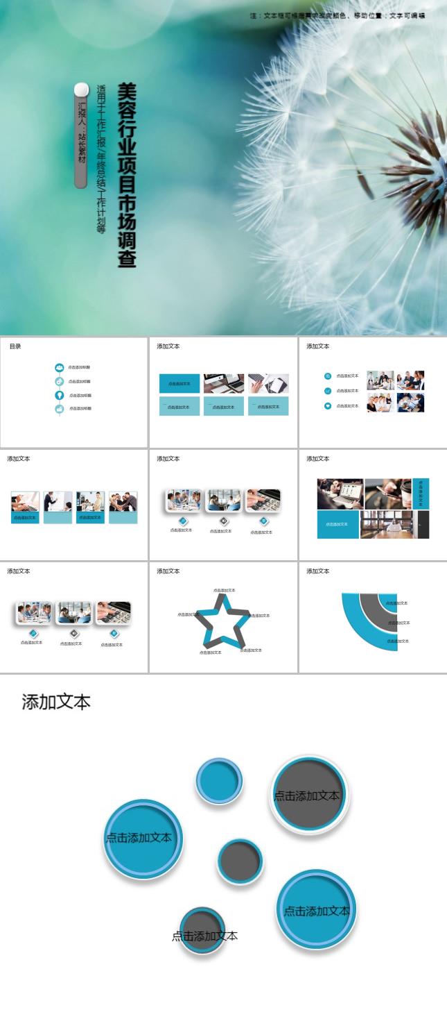 美容行业项目市场调查报告PPT模板